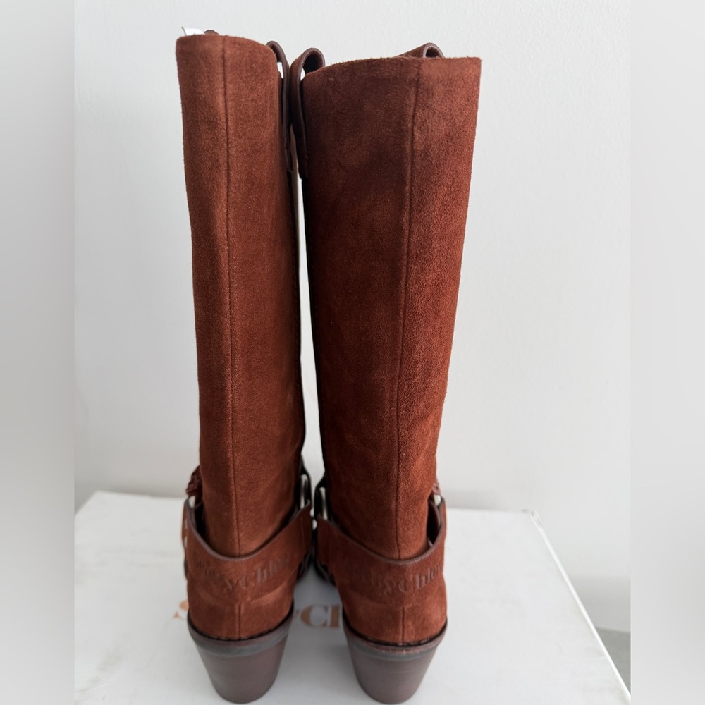 NEW See By Chloe Brown Suede Western Boots 39 US 8.5 - Picture 4 of 8